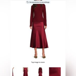 Lucy Paris maroon satin skirt
